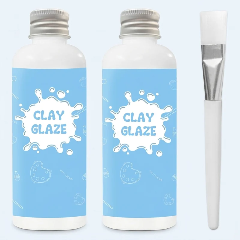 EIGTWEN clay glaze duo set with gloss and matte 100ml bottles side by side